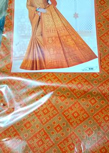 Red &amp; Gold Saree 2 Pieces Sare