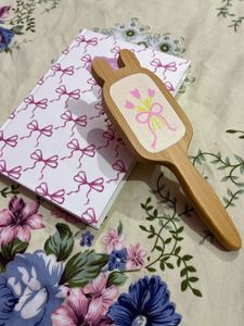 Pink Coquette Wooden Hair Brush🎀