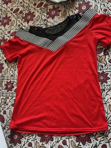 Red V-Neck T-Shirt