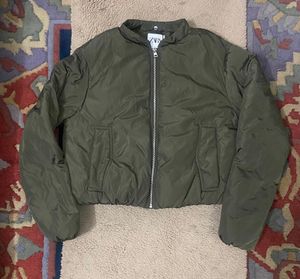 Zara Olive Green Puffer Jacket