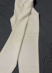 Cream White Colored Straight Leg Pants