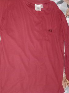 H&M Maroon Long Sleeve T-Shirt