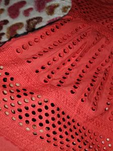 Hot pink cotton Chickenkari top