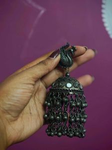 Oxidized Jhumka Earrings