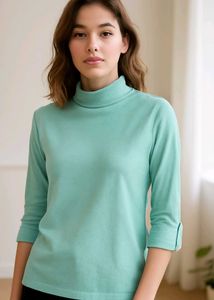 Mint Green Turtleneck Top