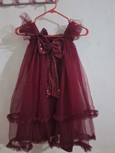 Cute Burgundy Party Dress