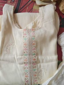 Elegant Kurta Set Cream Colour