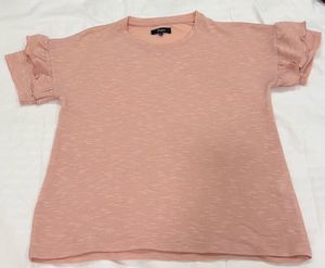 Blush Pink Ruffle Sleeve Top
