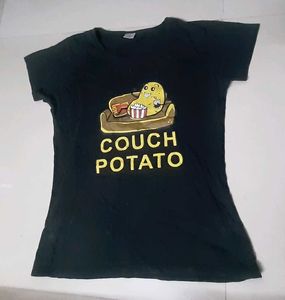 Printed Women's Black Tshirt