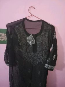 Black Chikankari Kurti