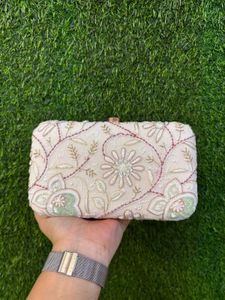 Floral Embroidered Clutch