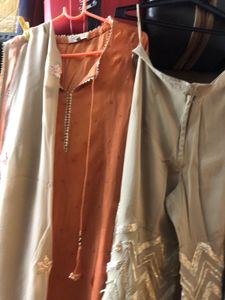 Elegant Orange & Beige Salwar Kameez