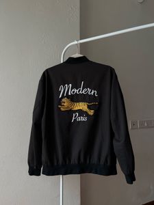 🐯Embroidered Tiger Printed Jade Black Bomber