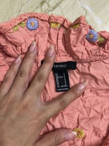 Forever 21 Floral Embroidered Top