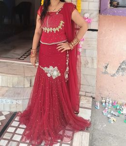 Red Fish cut Lehnga