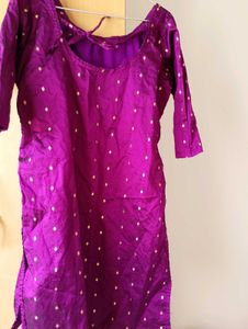 Purple Silk Kurtha