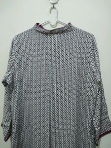 Beige Cream Printed Kurta