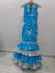 Blue Polka Dot Ruffle Dress