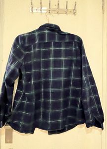 HER Invicitus Blue Check Shirt With Sliver Thread