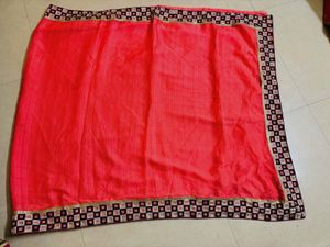 Pink Embroidered Saree combo