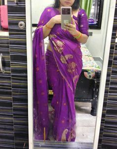 Purple Floral Saree