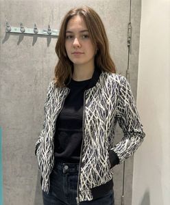 Stylish zebra striped Bomber Jacket
