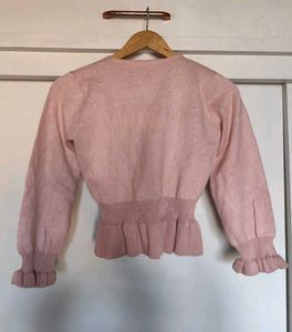 Pink Peplum Winter Top
