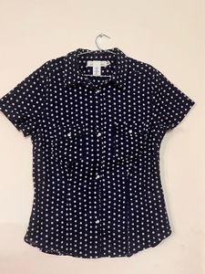 Polka Dot Navy Blouse