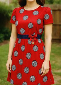 Red Girls Dress - Retro Type - Party Wear