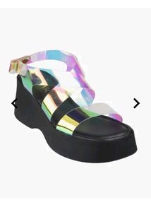 Holographic Platform Sandals