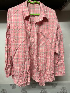 Pink Plaid Button-Down Shirt