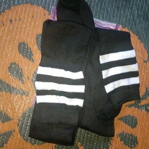 Black Knee High Striped Socks