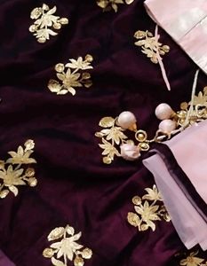 Maroon Velvet Lehenga Choli