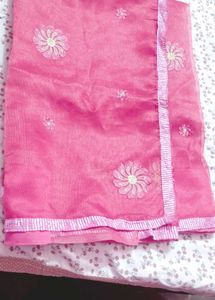 Elegant Pink Saree with Blouse Piece