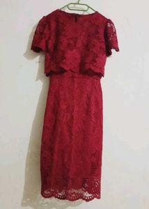 Elegant Red Lace Dress