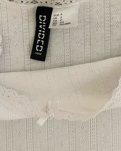 H&amp;M Lace Trimmed Top
