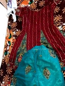 Boutique Design Same New Pempulm Kurti With Shrar