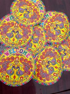 6 Welcome Navratri And Diwali Decoration Stickers