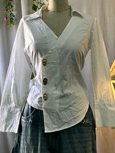 The Label Life White asymmetrical shirt