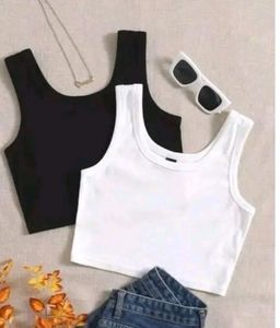 White N Black Crop Top