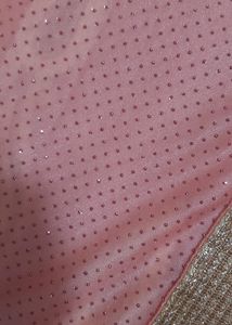 Beautiful Peachy Pink Saree with embroidery