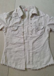 Light-colored, button-down shirt For Women