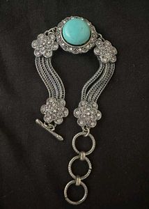 Turquoise silver Stone Bracelet