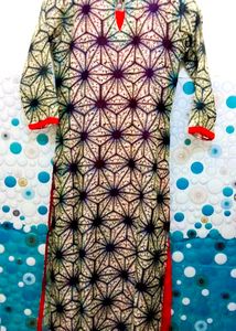 Designer Silk Kurti With Rayon Red Inner