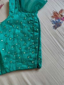 Green Embellished Blouse