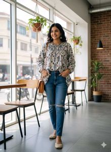 Boho Print Tunic Top