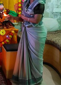 Designer Grey Coloured Saree