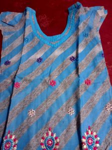 Cotton Striched Dress, Size 30, Its A New