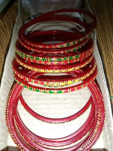 Red Glass Bangles