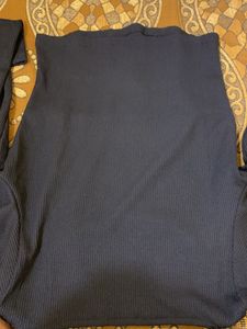 Black Ribbed Classic Top
